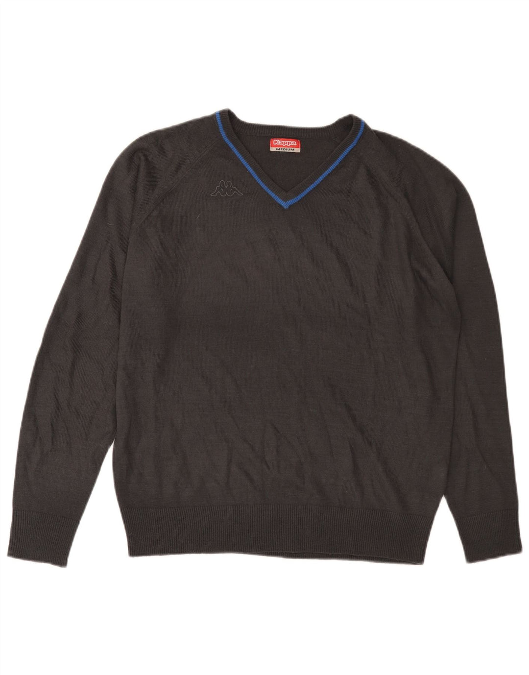 KAPPA Pull Col V Homme Gris Moyen Acrylique