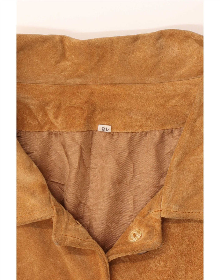 veste en daim femme vintage IT 48 XL Cuir Beige