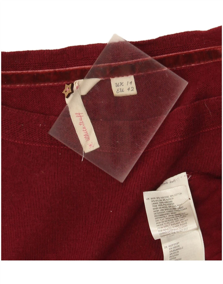 Robe pull White Stuff pour femme UK 44 Viscose bordeaux moyen