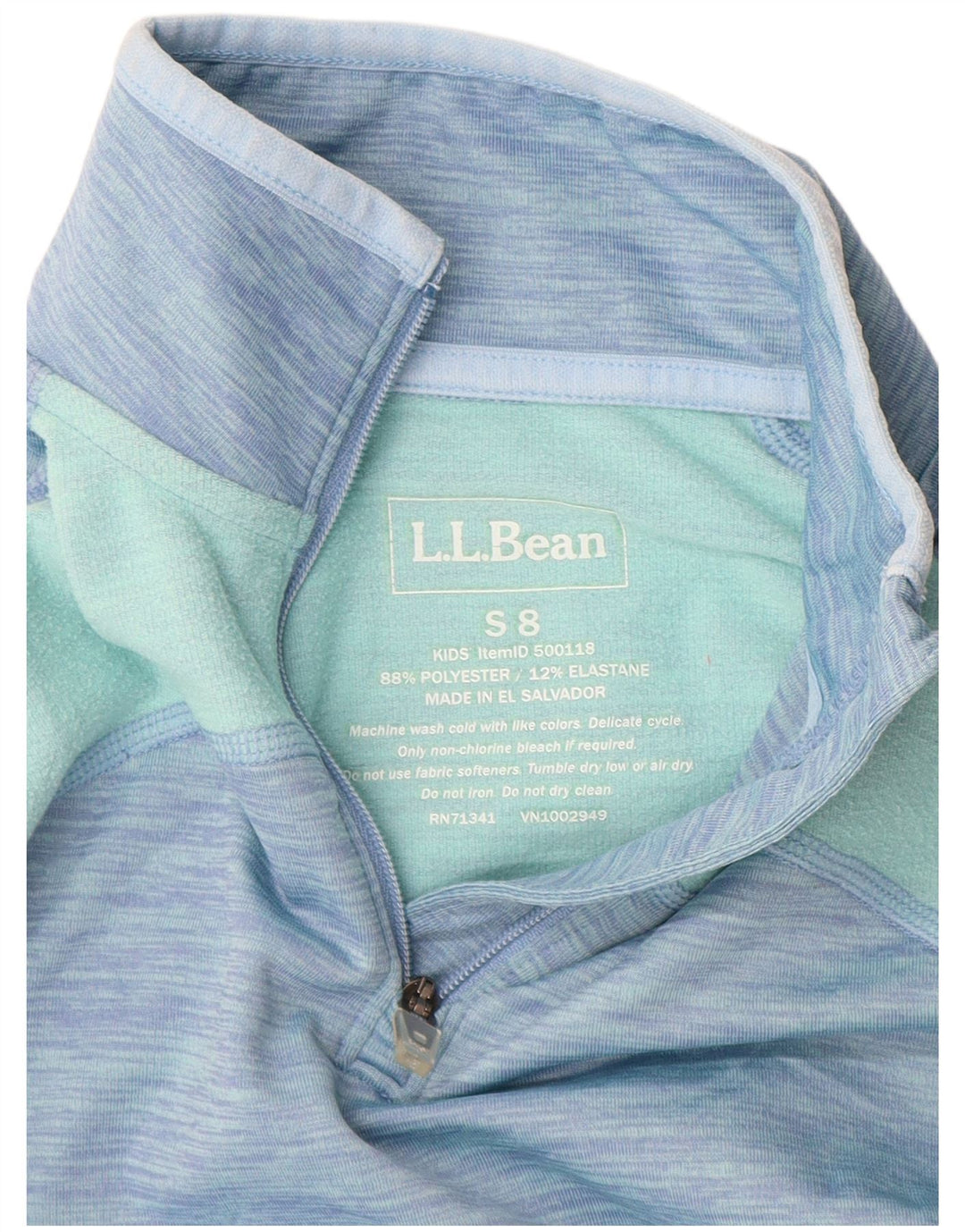 L.L.Bean Haut de Survêtement Pull Fille 7-8 Ans Petit Bleu Colorblock