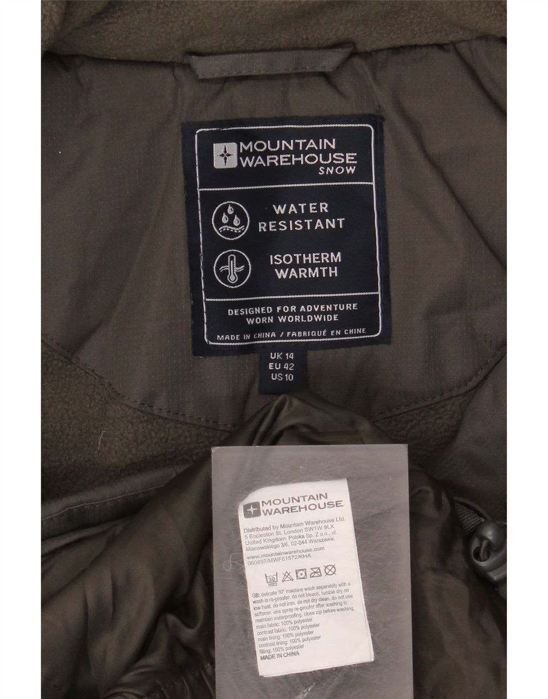 Mountain Warehouse Veste coupe-vent pour femme UK 14 Large Kaki Colourblock