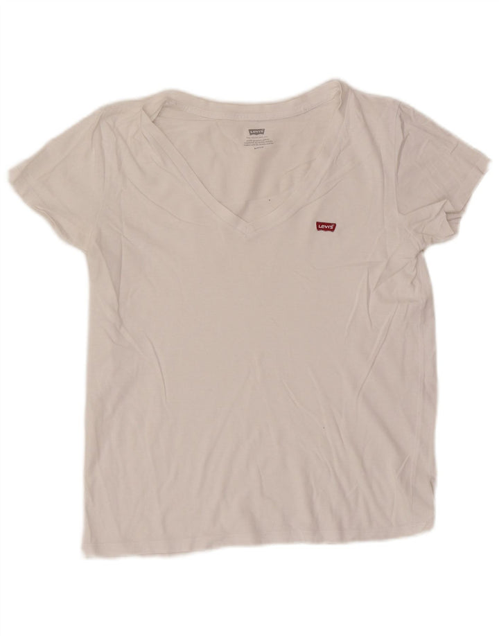 Levi's T-Shirt Femme UK 10 Small Blanc
