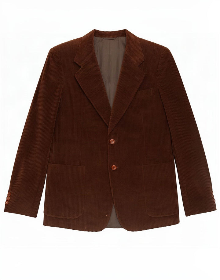 Corneliani Veste blazer en velours côtelé pour homme à 2 boutons IT 50 Grand coton marron