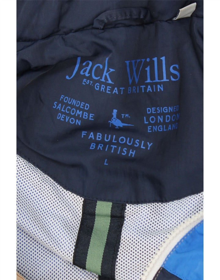 Jack Wills Veste de pluie à capuche pour homme UK 40 Large Multicolore Colourblock