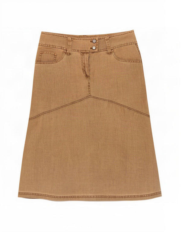 Marlboro Classics Jupe trapèze pour femme EU 42 Large W30 Beige