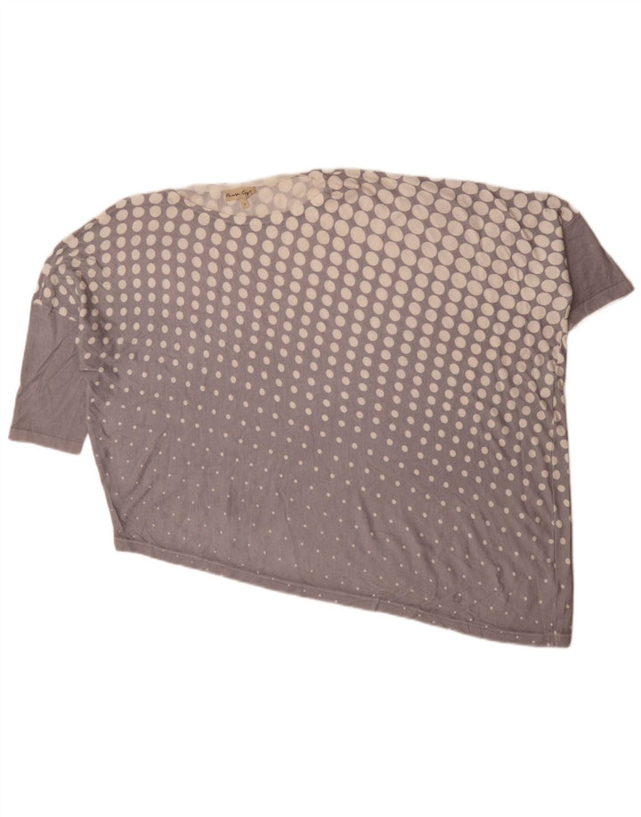 Phase Eight Haut chemisier asymétrique pour femme UK 44 Violet moyen à pois