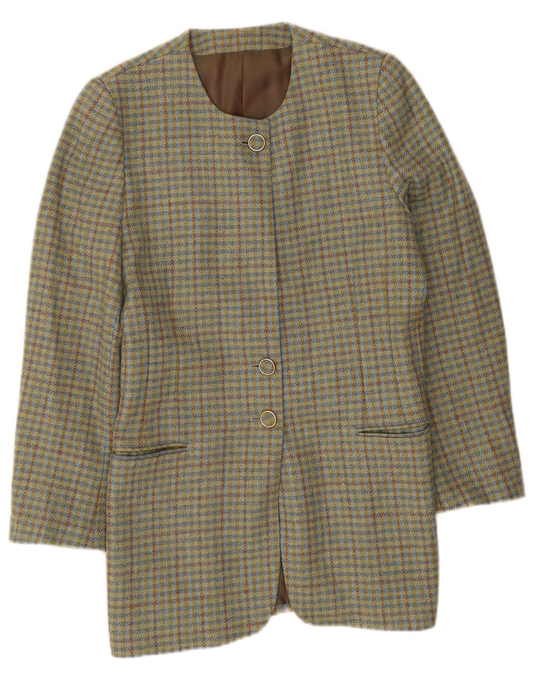 Henry Cottons Veste blazer à 3 boutons pour femme IT 42 en laine vichy vert moyen