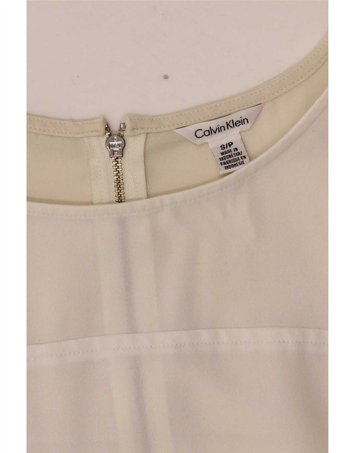 Calvin Klein Robe droite pour femme UK 10 Petit colorblock blanc