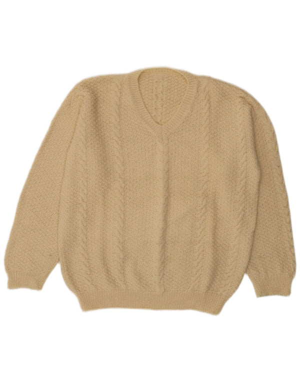 vintage Homme Col V Pull Pull Grand Beige