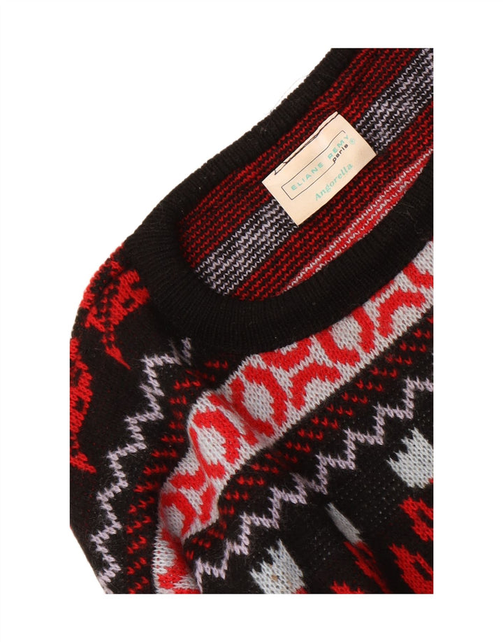 vintage Mens Crew Neck Jumper Pull Moyen Multicolore Floral Acrylique