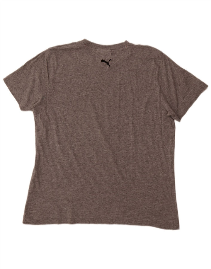 PUMA T-shirt graphique pour hommes, grand, gris, coton