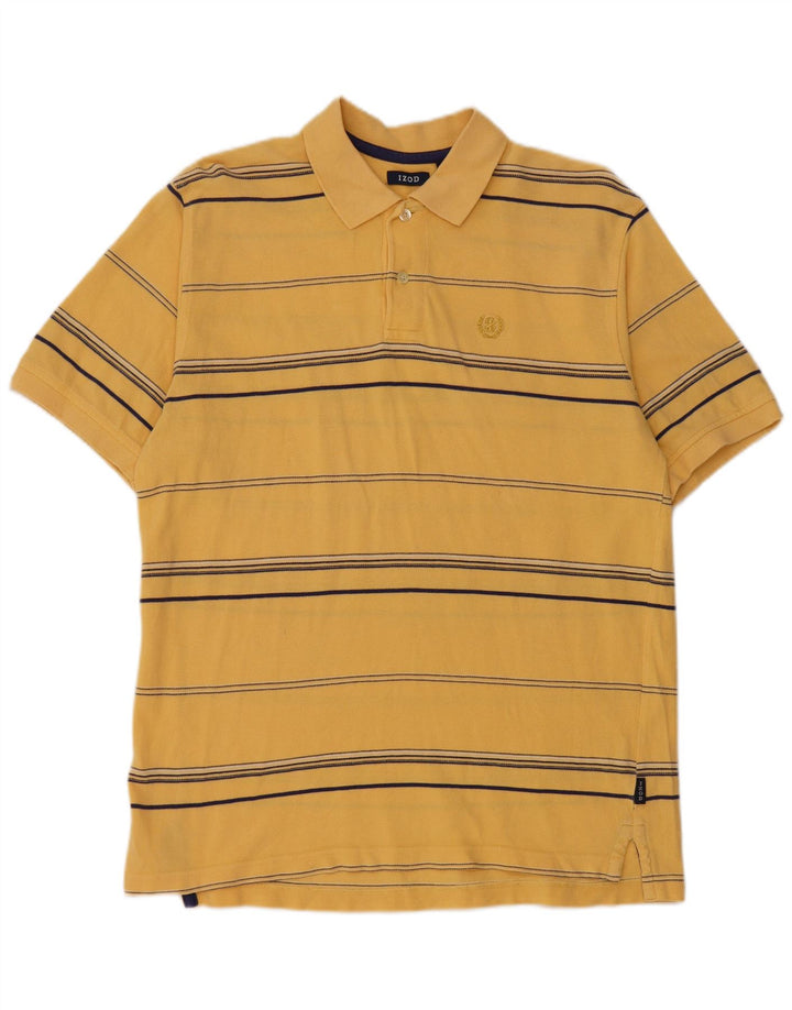 IZOD Polo Homme Coton Rayé Jaune Moyen