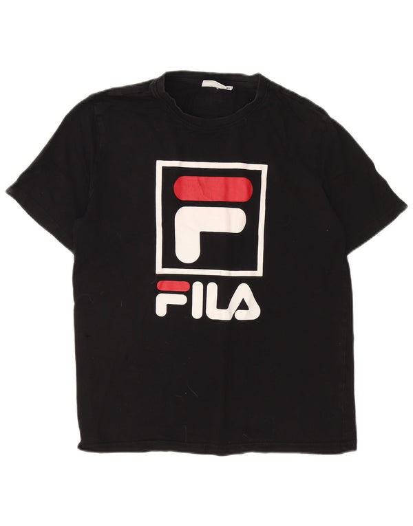 Fila T-Shirt Graphique Top XS Noir Coton Homme