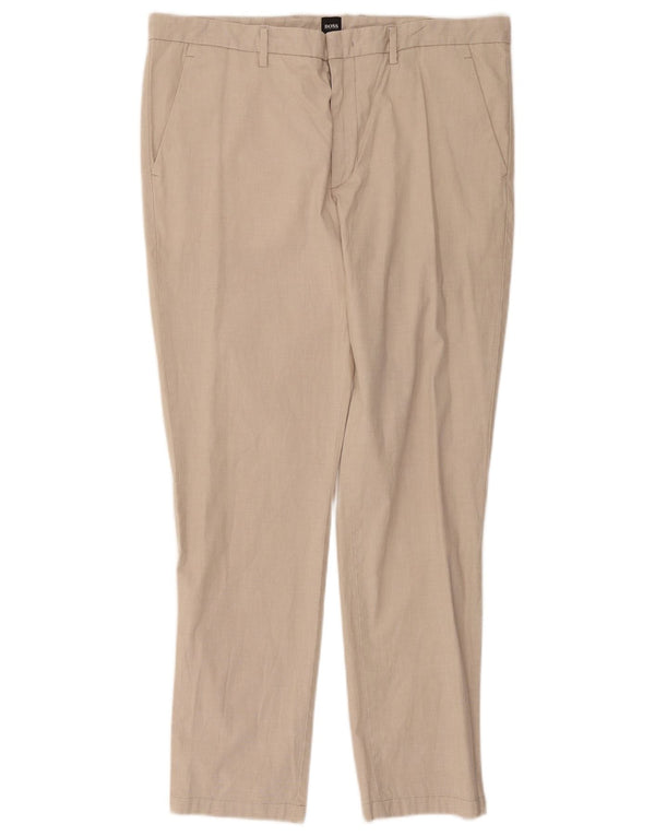 Hugo Boss Pantalon chino slim pour homme EU 50 Large W36 L28 Coton beige