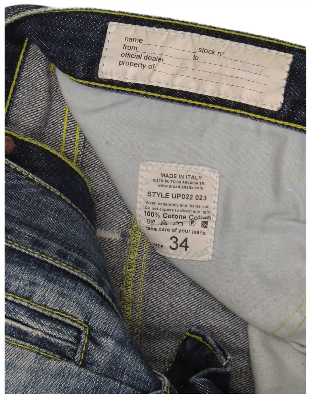 DONDUP Jean droit vieilli homme W34 L32 bleu coton
