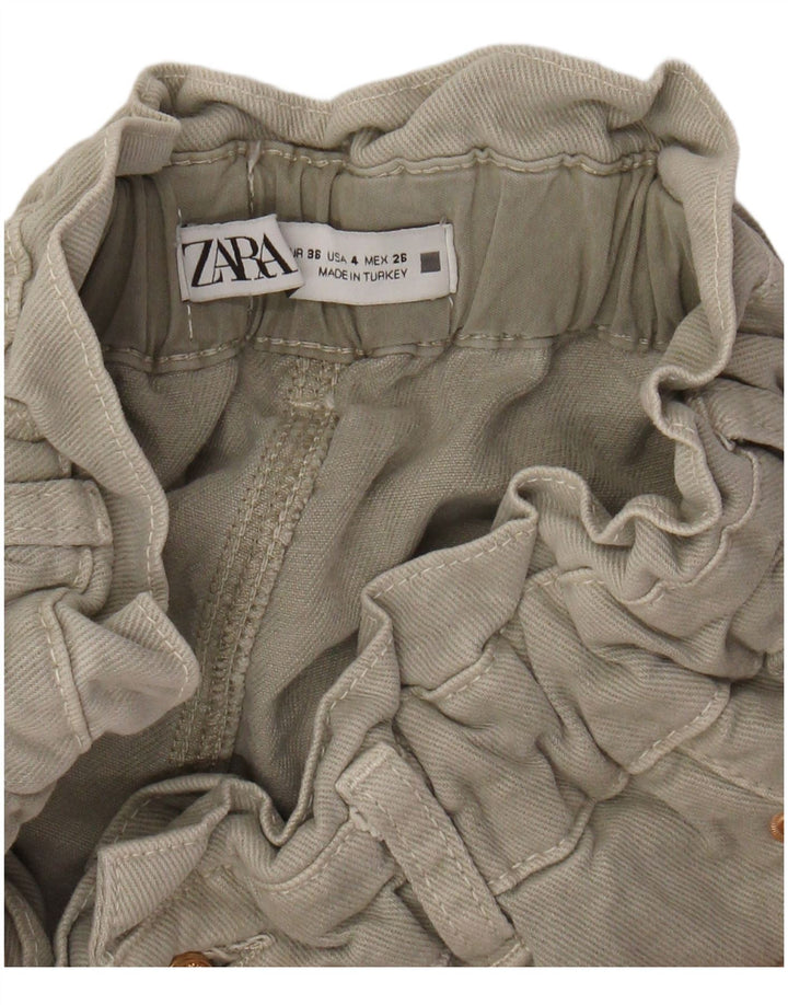 ZARA Pantalon décontracté taille haute fuselé pour femme EU 36 XS W26 L26 Gris