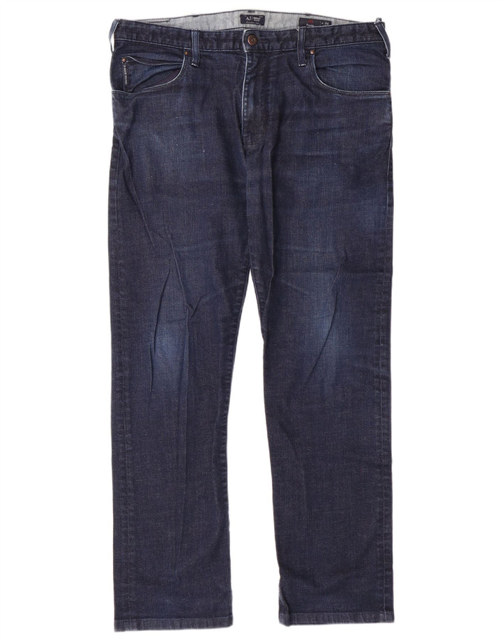 ARMANI Jean Droit Homme W34 L29 Bleu Marine Coton