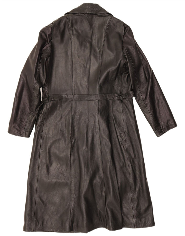 manteau en cuir femme vintage UK 18 XL Noir
