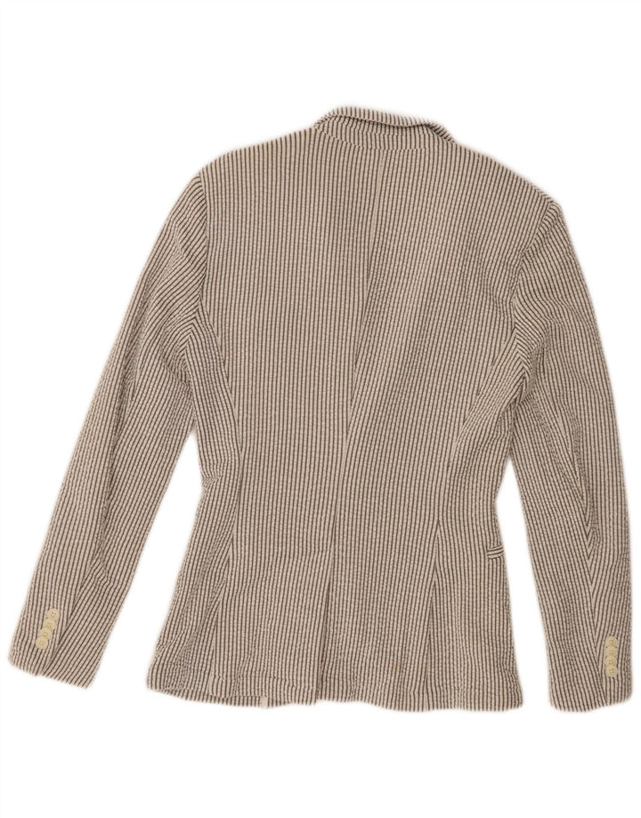 ZARA Mens 2 Button Blazer Jacket UK 36 Small Grey Striped Polyester