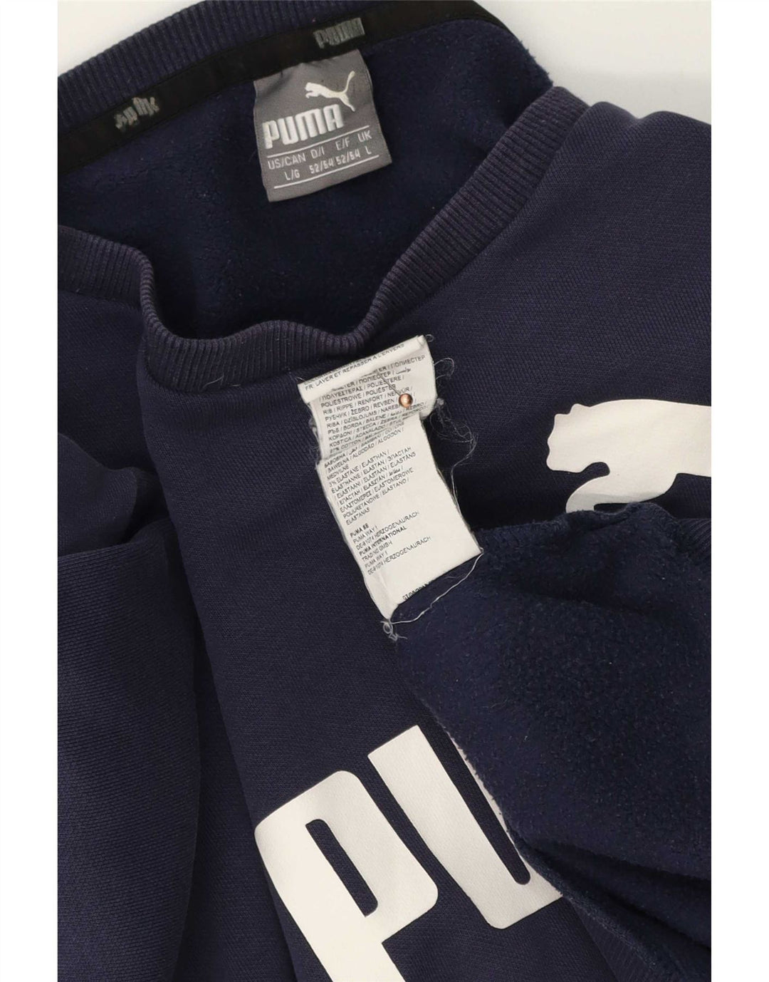 Puma Sweat-shirt graphique pour homme en coton bleu marine Taille L