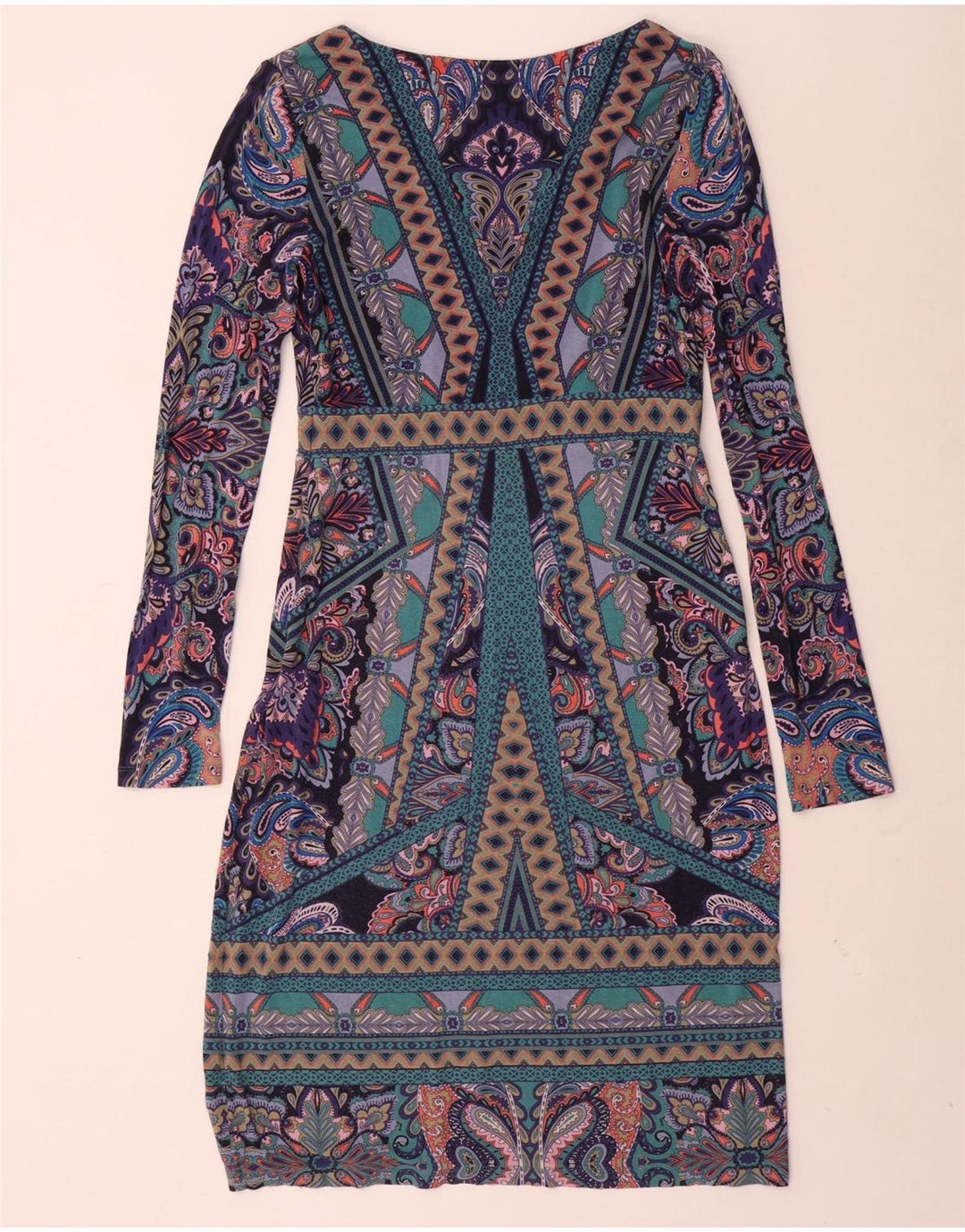 MONSOON Robe droite à manches longues pour femme UK 12 Medium Multicolore Paisley