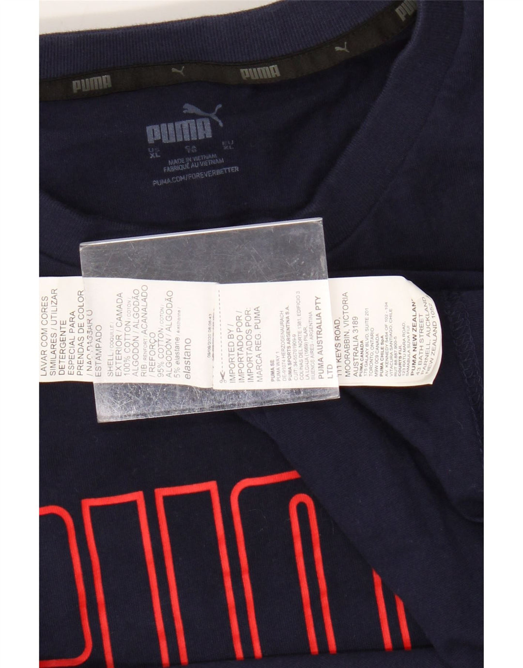 PUMA T-Shirt Graphique Homme XL Bleu Marine Coton