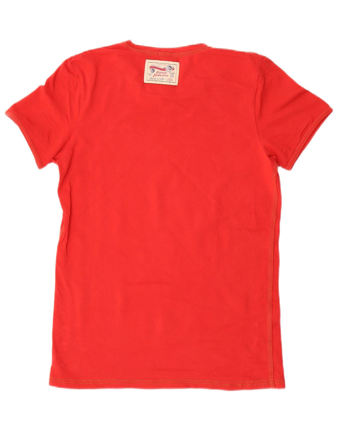 DIESEL T-Shirt Femme Top UK 10 Petit Rouge Coton