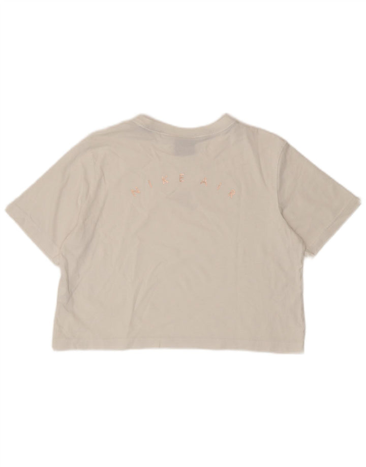 Nike T-shirt court graphique pour femme UK 14 Blanc moyen