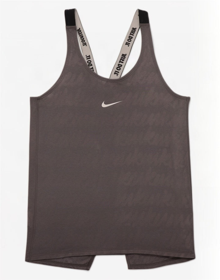 Nike Womens Dri Fit Graphic Débardeur UK 8 Petit Gris Colorblock Polyester