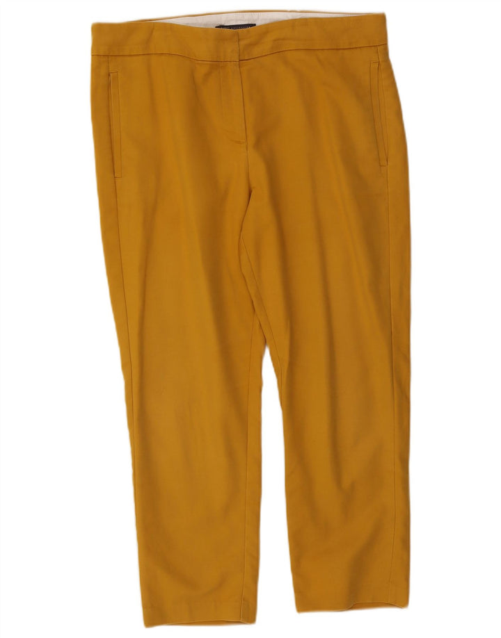 Marks & Spencer Pantalon court régulier pour femme UK 14 Medium W34 L24 Jaune