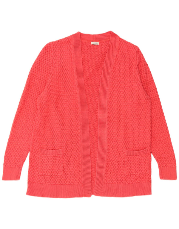 L.L.Bean Pull Cardigan Ouvert pour Femme UK 16 Grand Coton Rouge