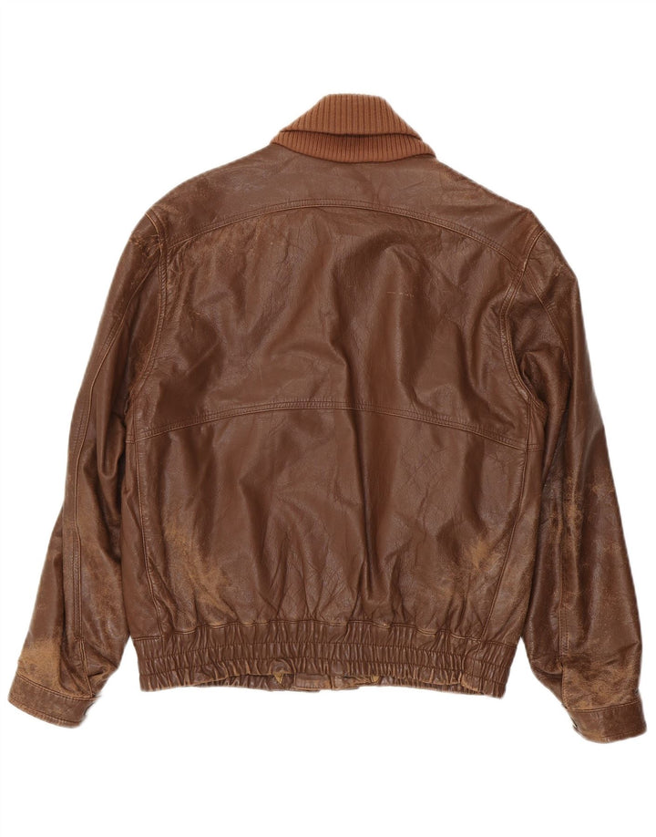 Veste en cuir homme vintage IT 48 Cuir marron moyen