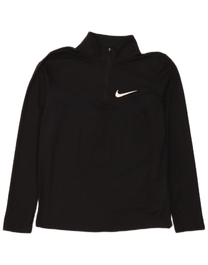 Nike Haut de survêtement Dri Fit Zip Neck pour garçon 13-14 ans XL Noir
