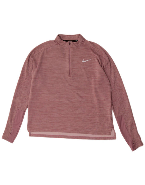 Nike Haut de survêtement de course Dri Fit pour femme UK 16 Large Rose moucheté