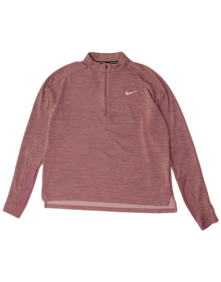 Nike Haut de survêtement de course Dri Fit pour femme UK 16 Large Rose moucheté