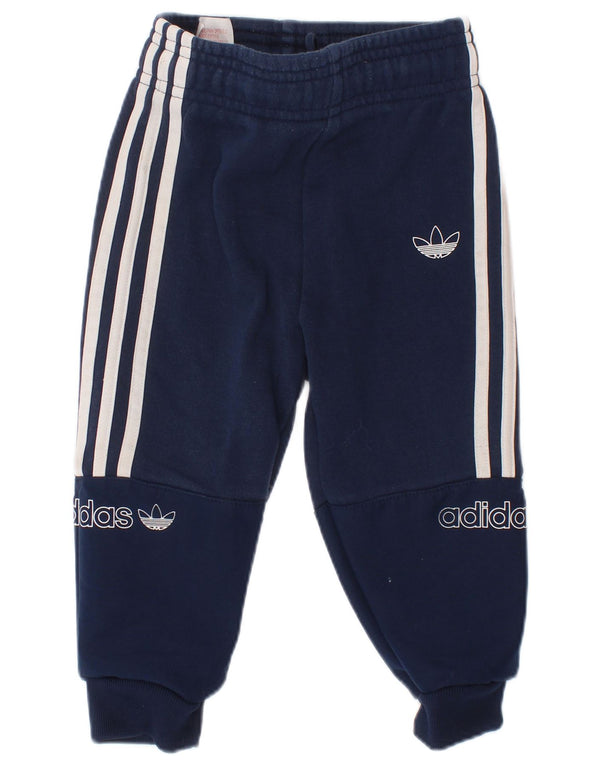 Adidas Pantalon de survêtement graphique pour bébé garçon 12-18 mois Bleu marine