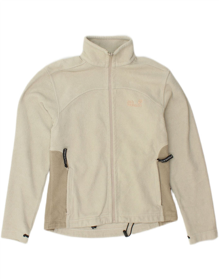 JACK WOLFSKIN Womens Fleece Jacket UK 10 Small  Grey Colourblock Polyester