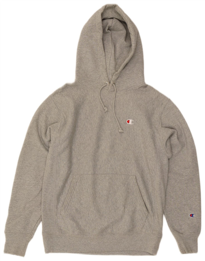 Champion Pull à Capuche Reverse Weave Homme Gris Moyen Chiné Coton