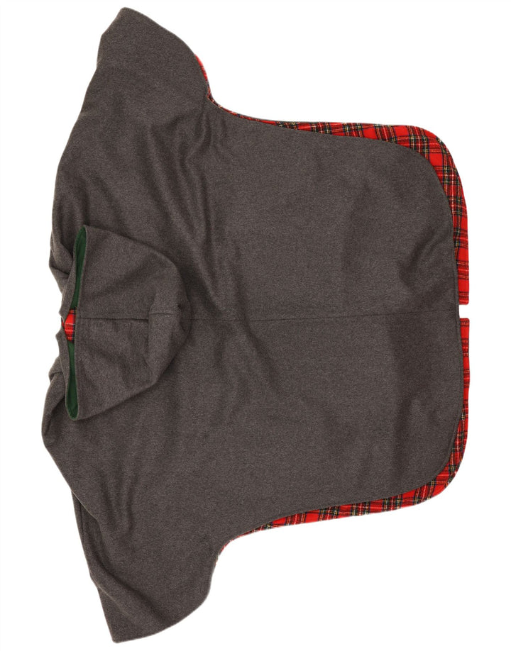manteau poncho à capuche vintage femme taille unique gris