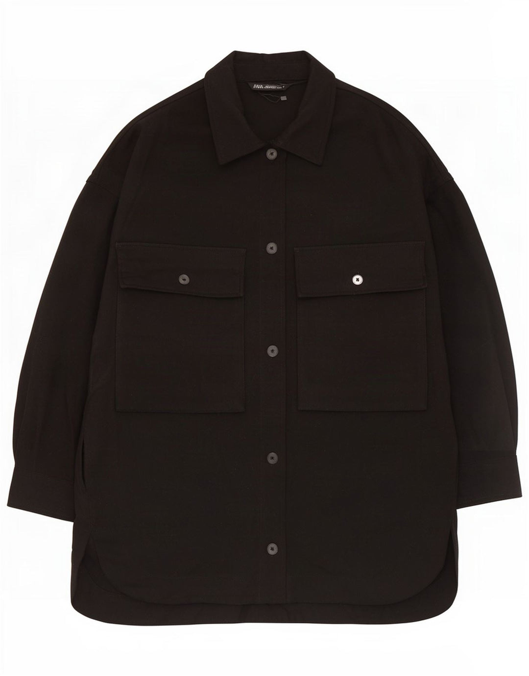 Pardessus surdimensionné pour femme Zara UK 16 Large Noir Polyester
