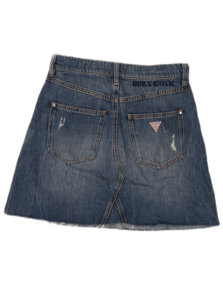 Guess Jupe en jean vieilli W27 pour femme en coton bleu petit