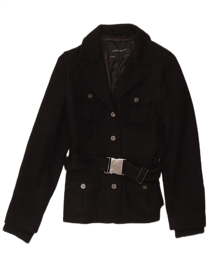 Zara Veste utilitaire pour femme UK 10 Petit Noir Polyester