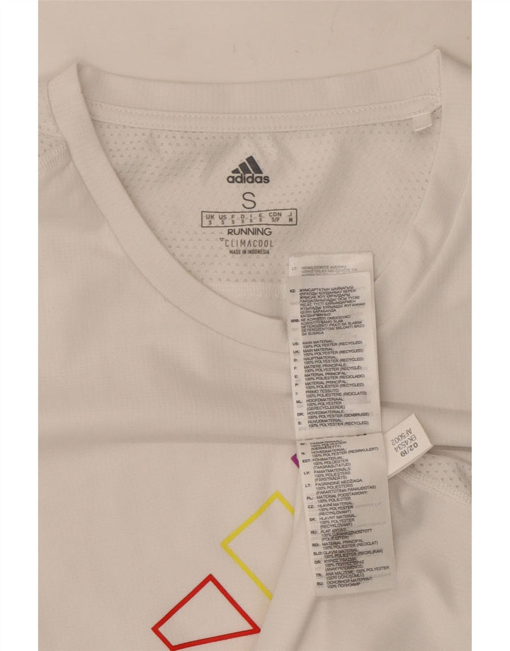 Adidas Hommes Running Graphic T-Shirt Top Blanc Moyen Polyester