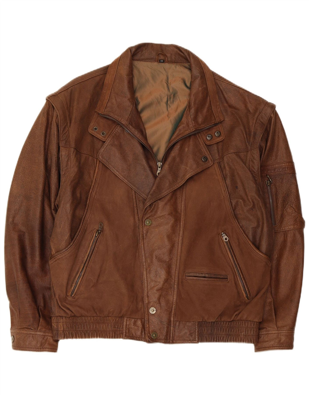 Trapper Veste en cuir pour homme UK 42 XL Marron