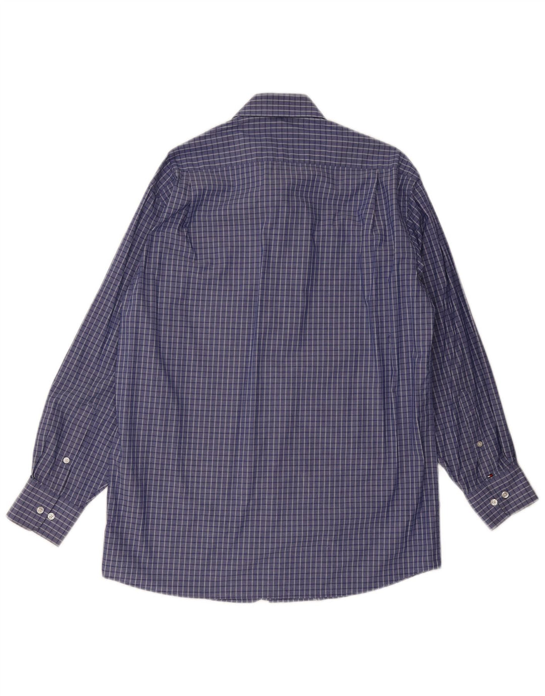 Tommy Hilfiger Chemise coupe régulière pour homme Taille 15/15 1/2 Bleu moyen à carreaux