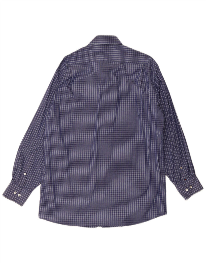 Tommy Hilfiger Chemise coupe régulière pour homme Taille 15/15 1/2 Bleu moyen à carreaux
