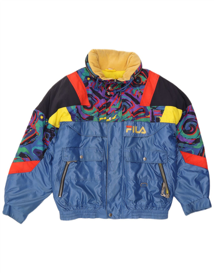 Fila Veste de Ski à Capuche Italia Homme IT 52 XL Bleu Colorblock Polyamide