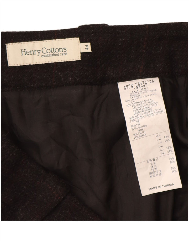 Henry Cottons Jupe Plissée Femme IT 44 Medium W30 Laine Mouchetée Noir