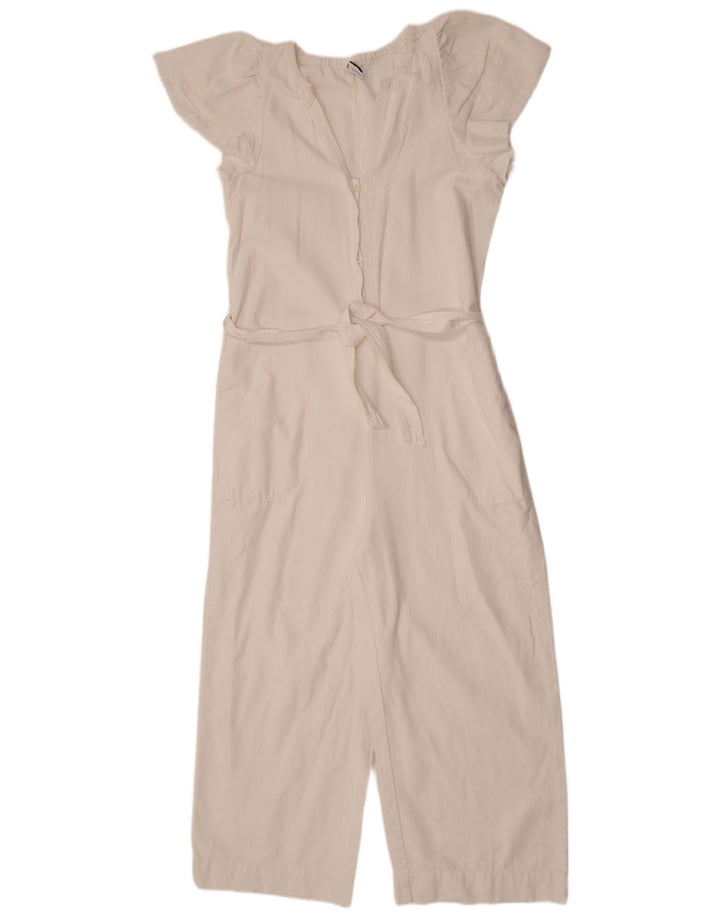 Zara Combinaison Femme UK 12 Coton Blanc Moyen