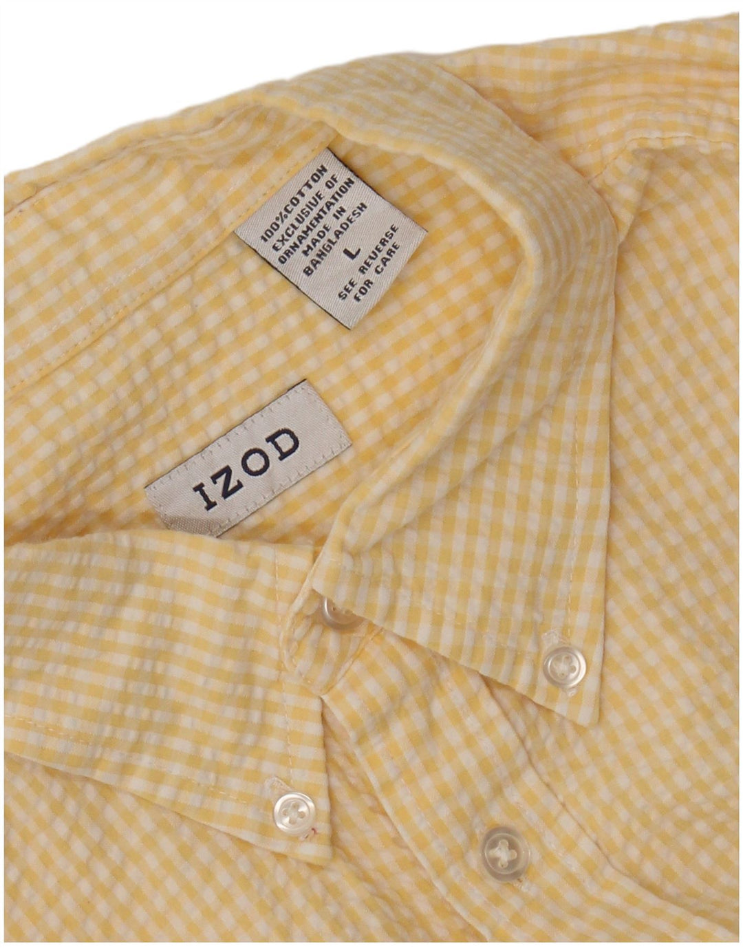 IZOD Chemise à manches courtes pour homme en coton vichy jaune